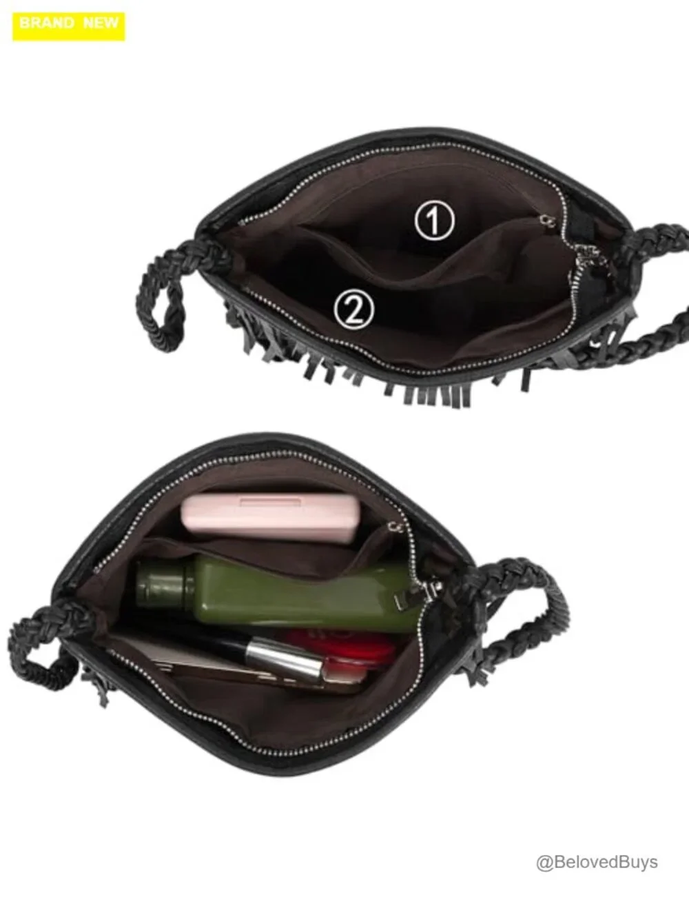 Leather Fringe Messenger Bag Hobo Crossbody Tassel Shoulder Bag